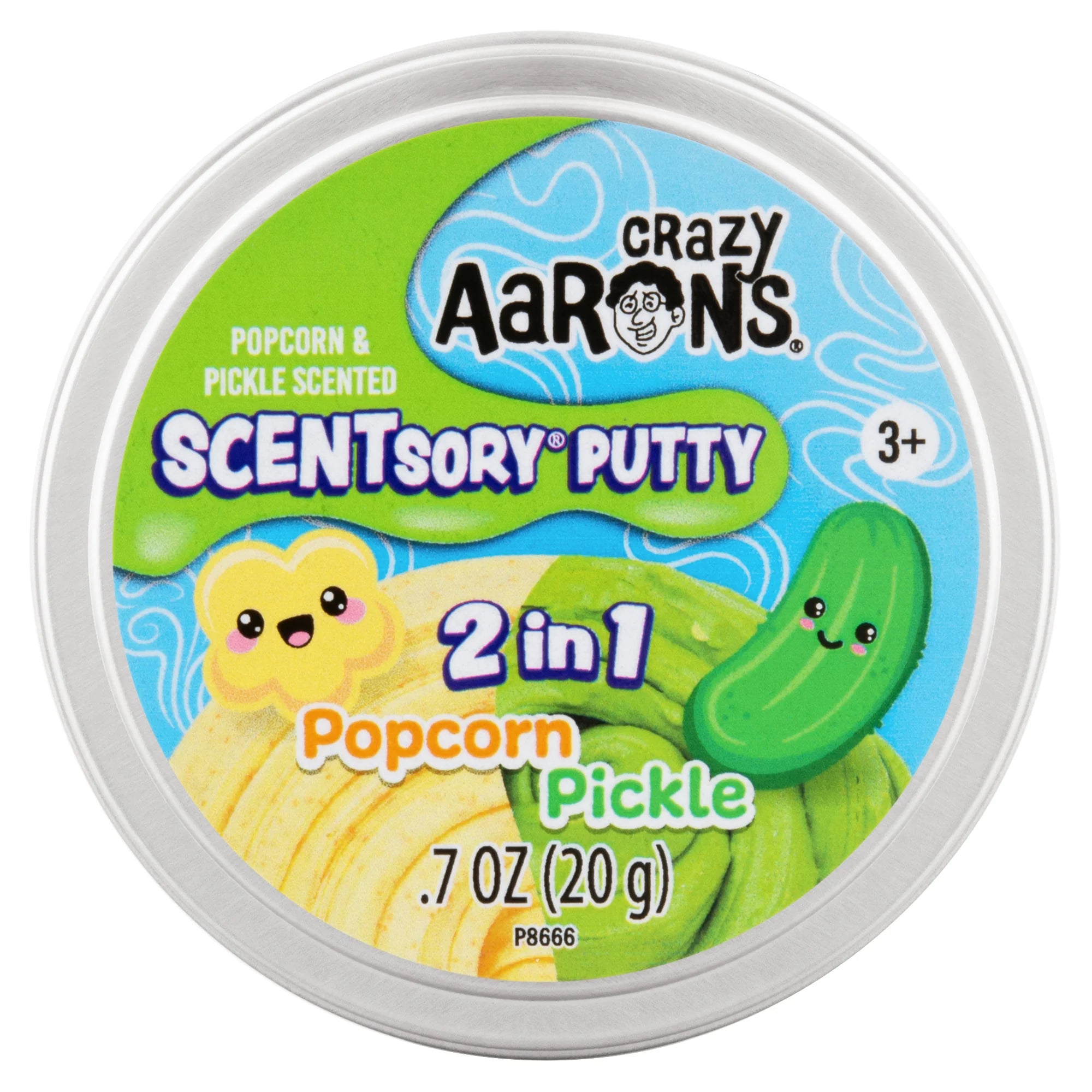 Crazy Aarons SCENTsory® Duos Popcorn/Pickle Medium 2.75 Inch Thinking Putty Tin