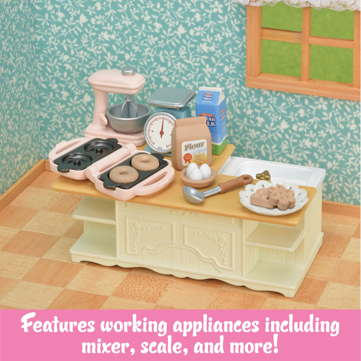 Calico Critters Kitchen Island Furniture and Accessories Set