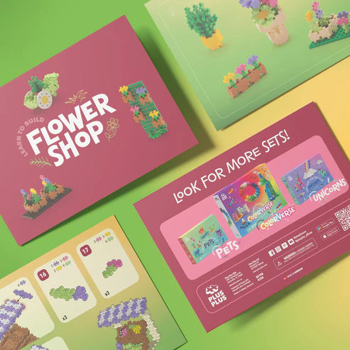 Plus Plus Learn to Build Flower Shop - 400 Piece Building Set