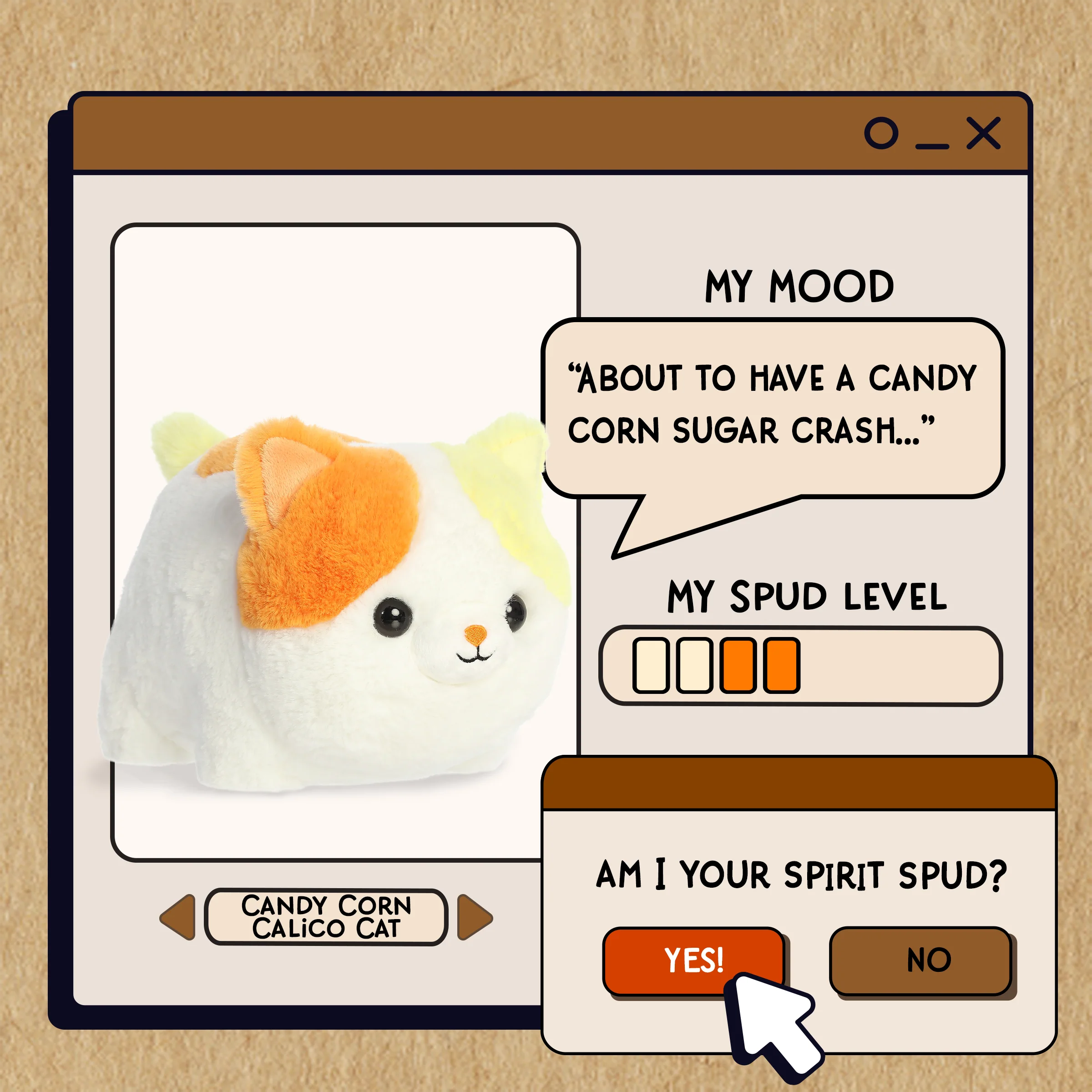 Aurora Plush Spudsters 10 Inch Candy Corn the Cat Halloween Plush Toy