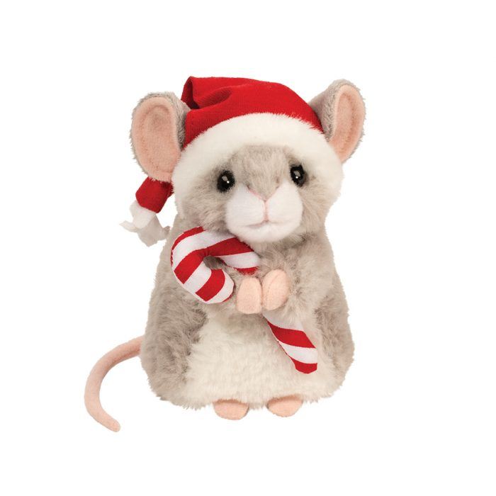Douglas 6 Inch Merrie the Mouse with Candy Cane Plush Toy