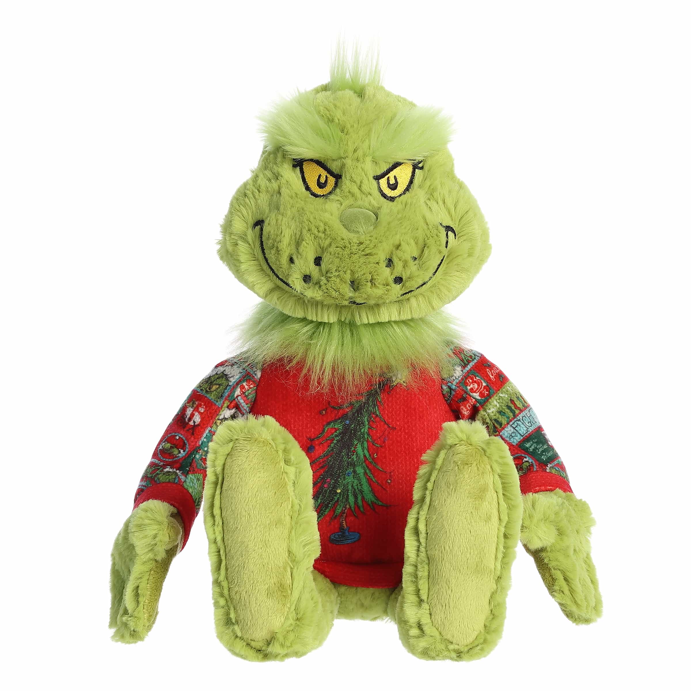 Aurora Plush 16 Inch Dr. Suess Ugly Sweater Light Up Grinch Holiday Plush Toy