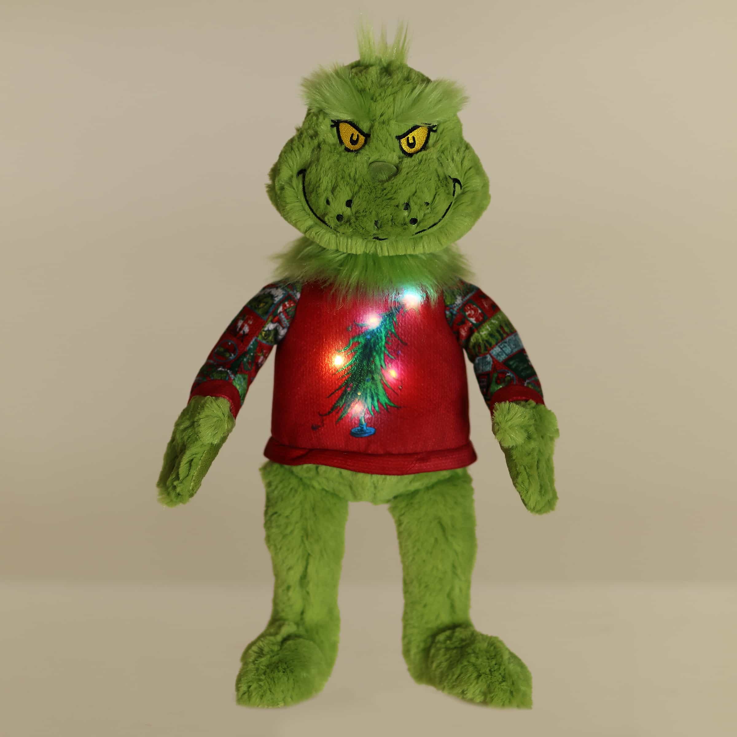 Aurora Plush 16 Inch Dr. Suess Ugly Sweater Light Up Grinch Holiday Plush Toy