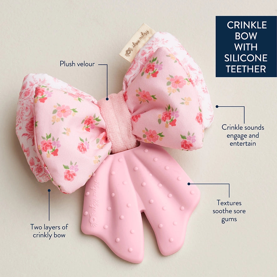 Itzy Ritzy Sweetie Crinkle™ Bow Plush Teether Toy