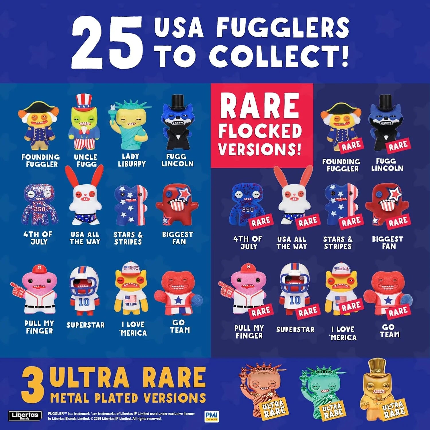 Zuru Fugglers America 250th Anniversary 2.5 Inch Collectible Vinyl Figure - 5 Pack