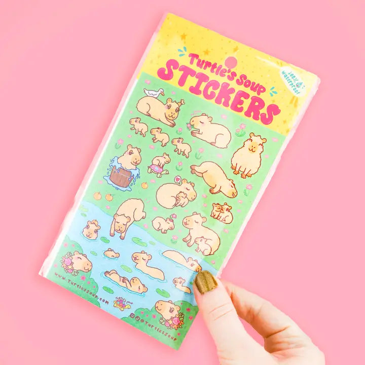Turtle's Soup Capy Time Capybara Vinyl Sticker Sheet