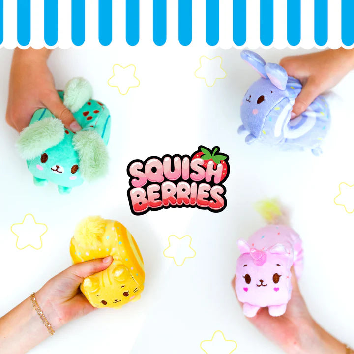 Squish Berries 4 Inch Scented Squishy Sensory Plush Toy - Purple Bunny