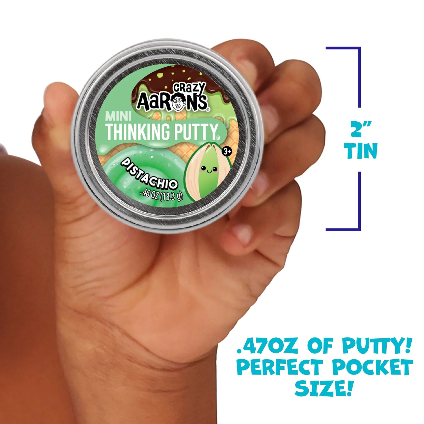 Crazy Aarons Pistachio Mini 2 Inch Thinking Putty Tin