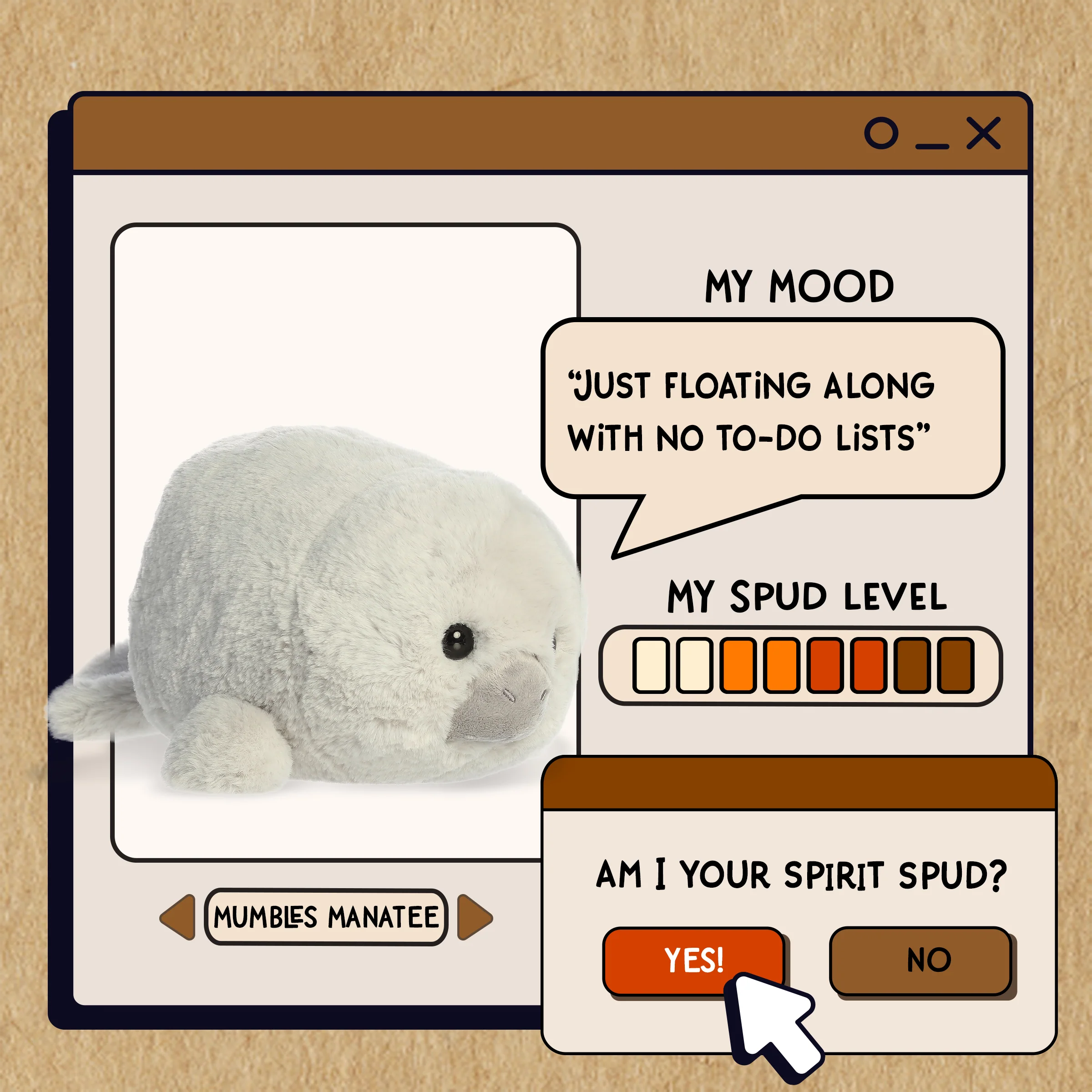 Aurora Plush Spudsters 10 Inch Mumbles Manatee Plush Toy