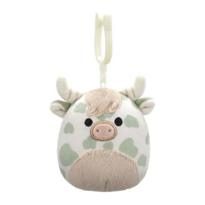 Squishmallow 3.5 Inch Celestino the Highland Cow Plush Clip - Owl & Goose Gifts