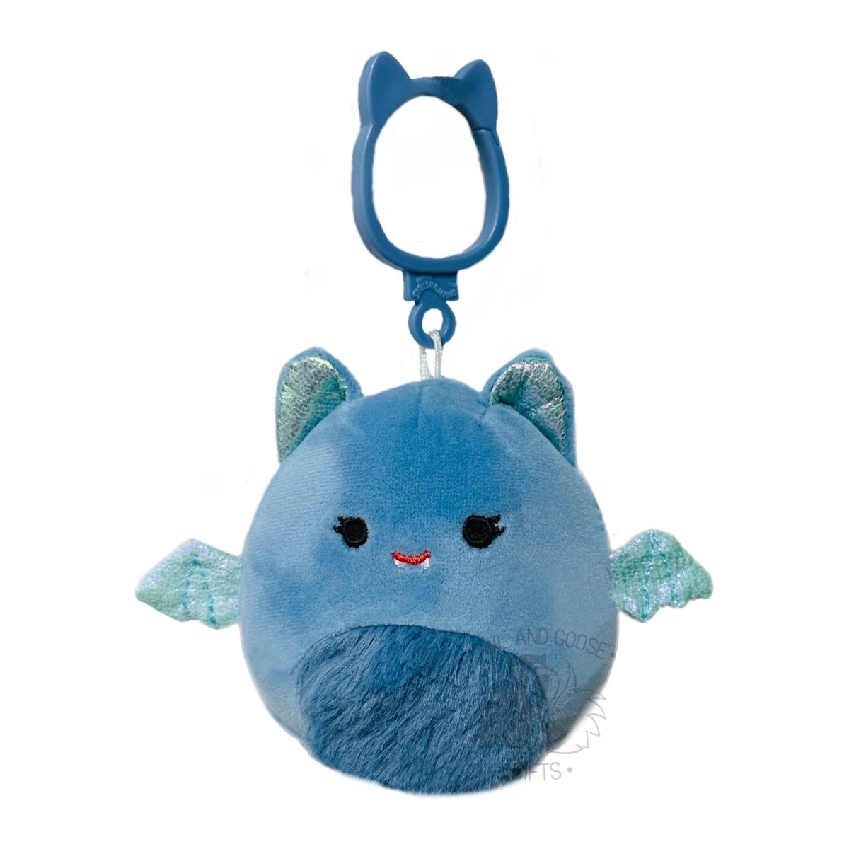 Squishmallow 3.5 Inch Este the Blue Bat Halloween Plush Clip - Owl & Goose Gifts