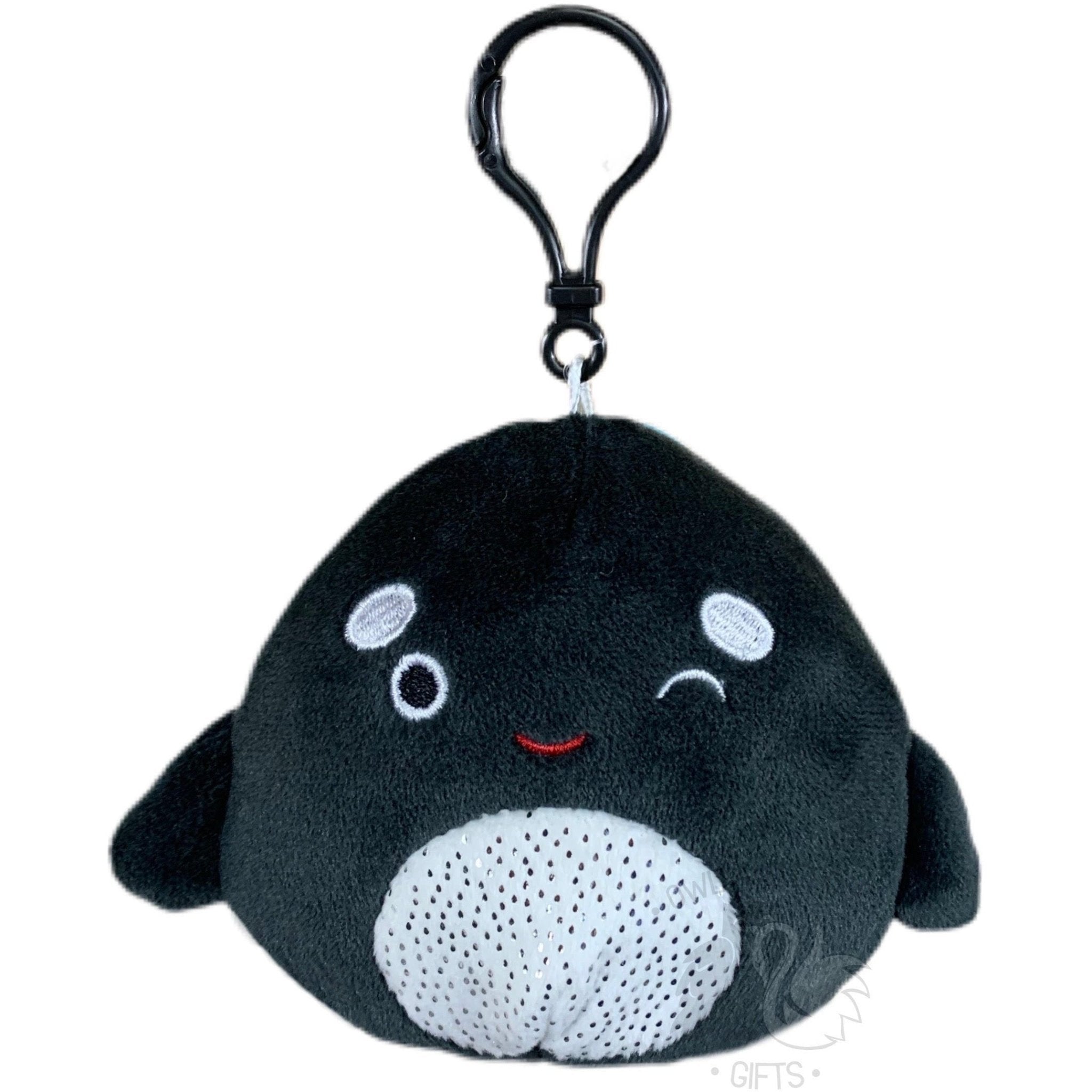 Squishmallow 3.5 Inch Kai the Orca Whale Plush Clip
