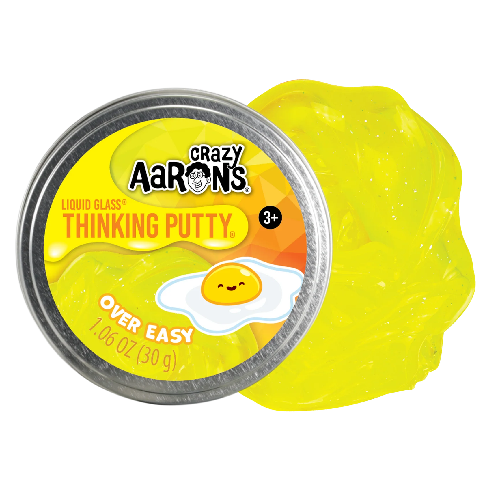 Crazy Aarons Over Easy Liquid Glass Medium 2.75 Inch Thinking Putty Tin