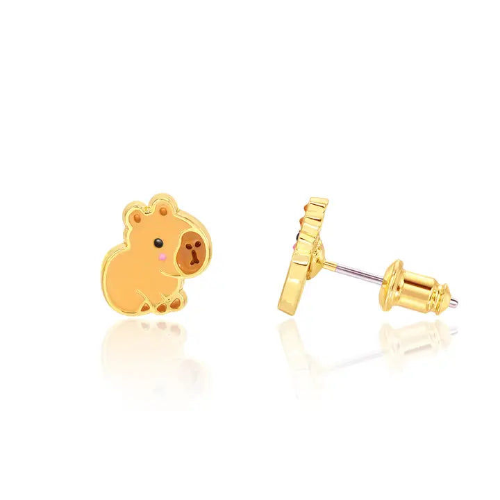 Girl Nation: Happy Capy Cutie Stud Hypoallergenic Earrings