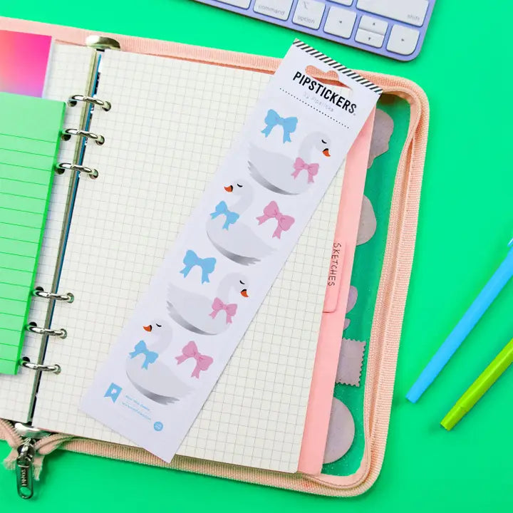 Pipsticks Bow-tiful Swans Sticker Sheet