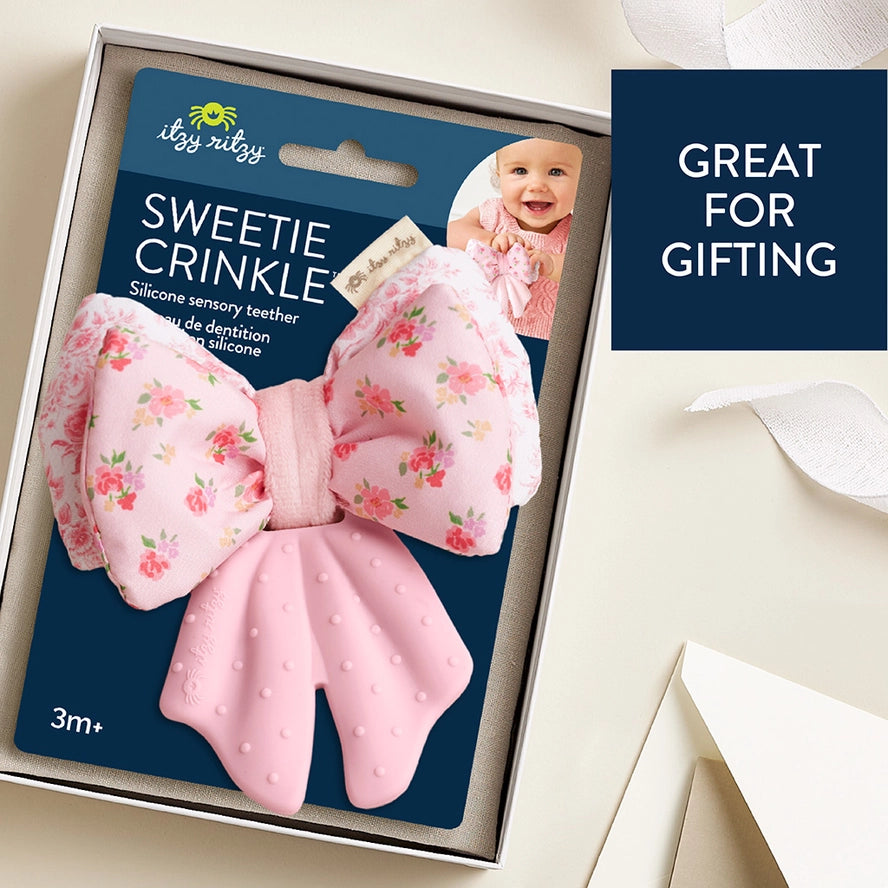 Itzy Ritzy Sweetie Crinkle™ Bow Plush Teether Toy