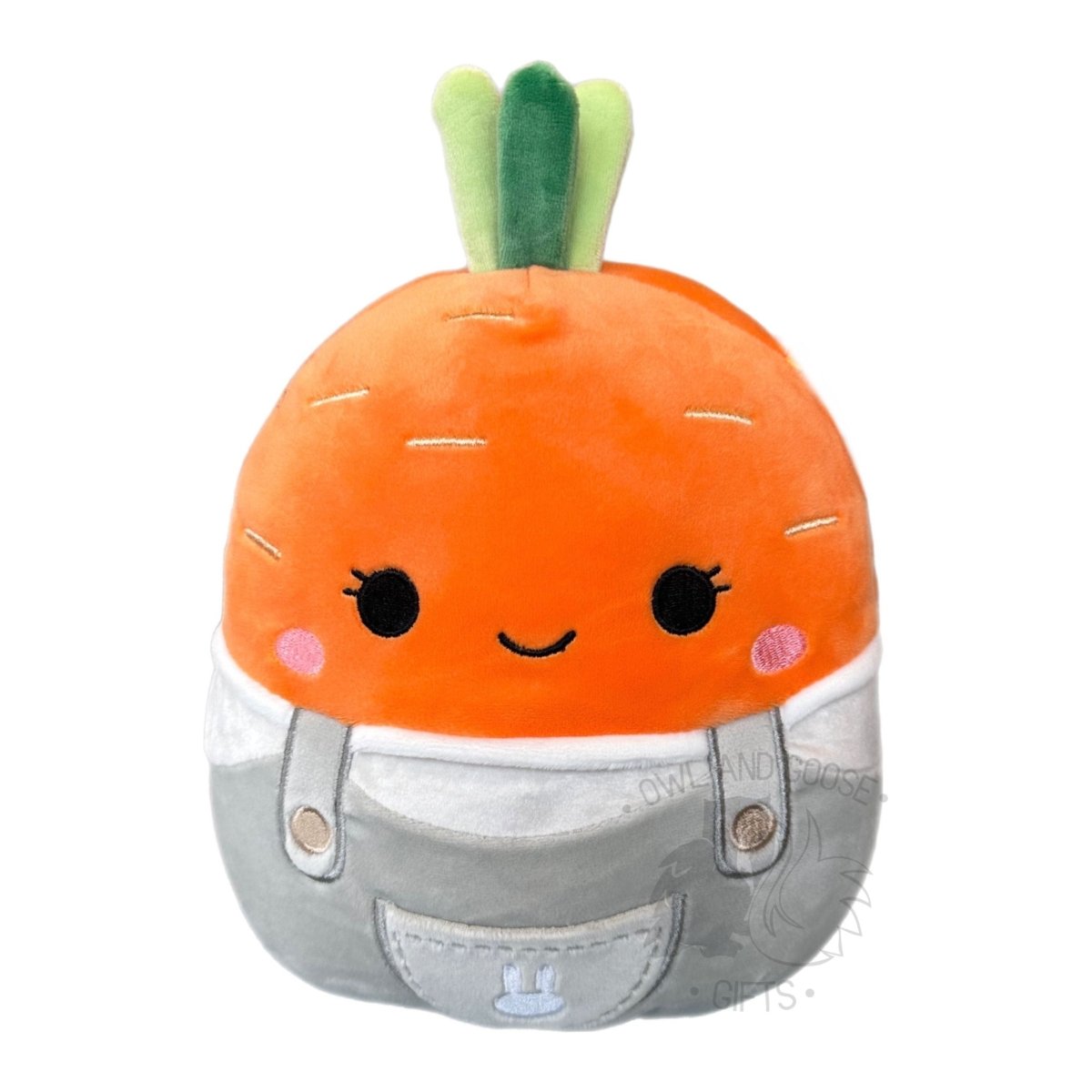 Squishmallow 5 Inch Caroleena the Carrot in Overalls Plush Toy - Owl & Goose Gifts