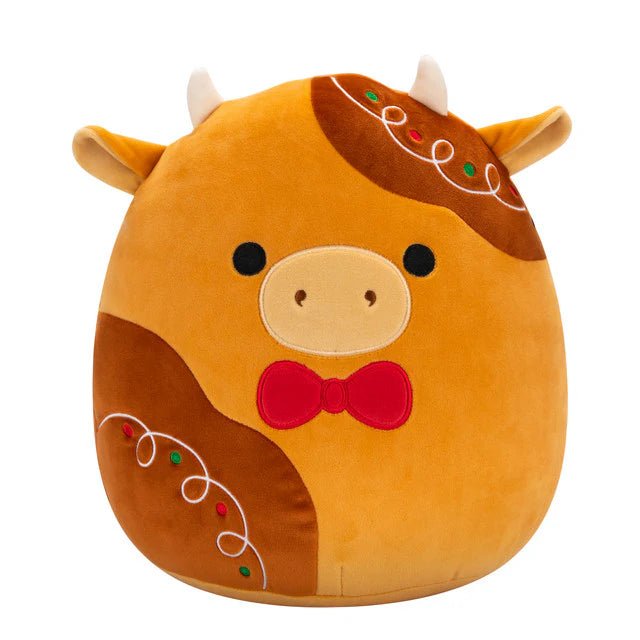 Squishmallow 5 Inch Jericho the Gingerbread Cow Christmas Plush Toy - Owl & Goose Gifts