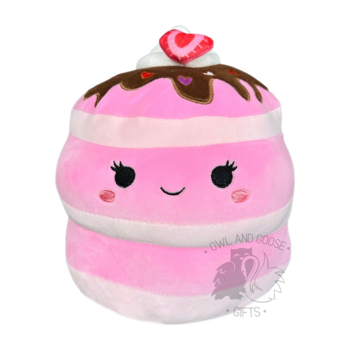 Squishmallow 5 Inch Shelly the Strawberry Pancake Valentine Plush Toy - Owl & Goose Gifts