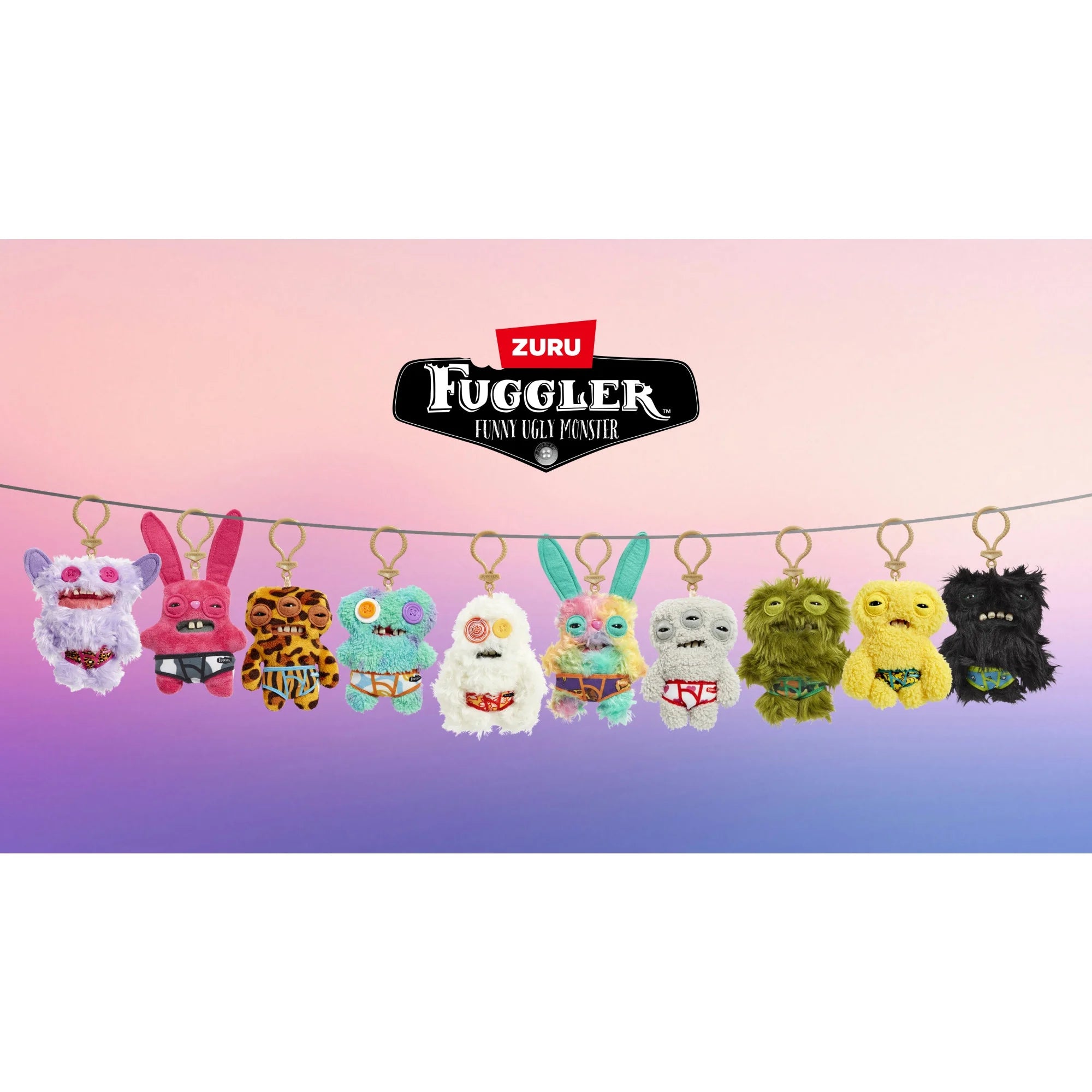 Zuru Fugglers 5 Inch Plush Keyring - Annoyed Alien Gray
