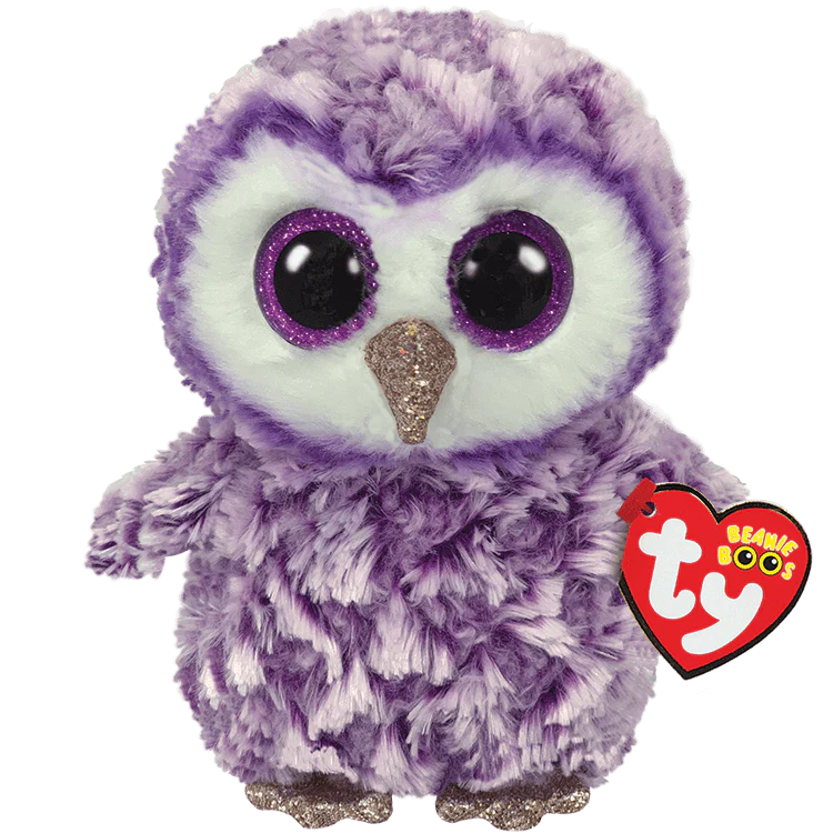 Ty Beanie Boos 12 Inch Medium Moonlight the Purple Owl Plush Toy