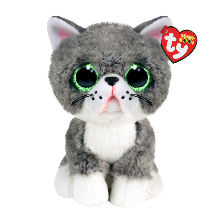 Ty Beanie Boos 6 Inch Fergus the Gray Cat Plush Toy