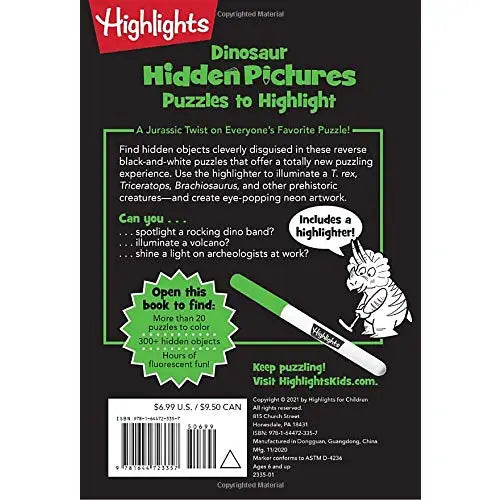 Highlights Hidden Pictures: Dinosaur Puzzles to Highlight Activity Book