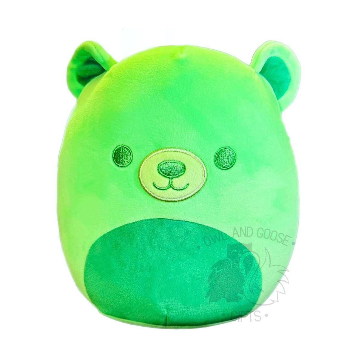 Squishmallow 8 Inch Gobo the Green Neon Bear Plush Toy - Owl & Goose Gifts