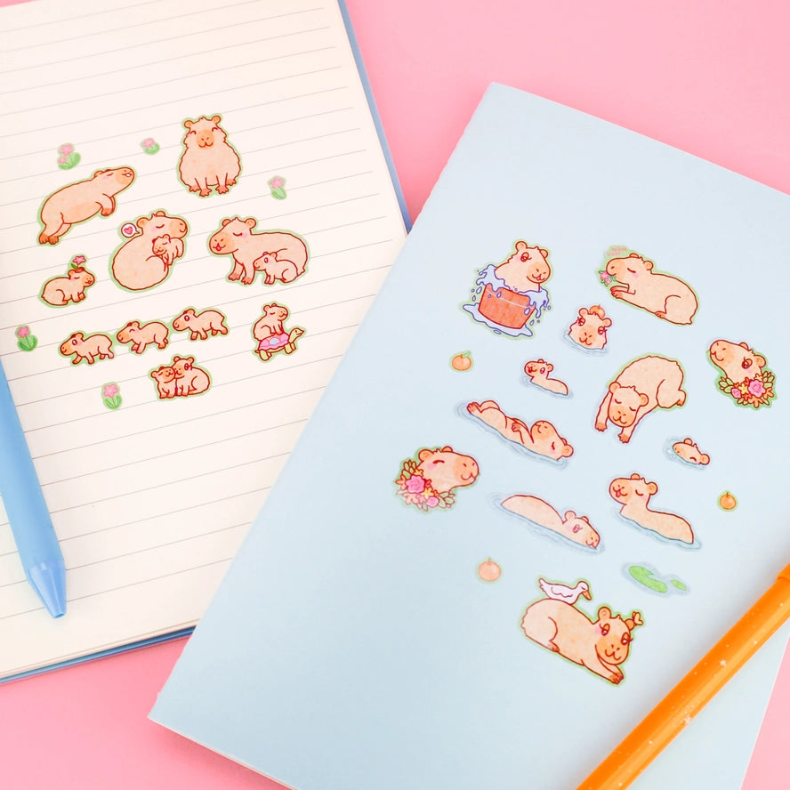 Turtle's Soup Capy Time Capybara Vinyl Sticker Sheet