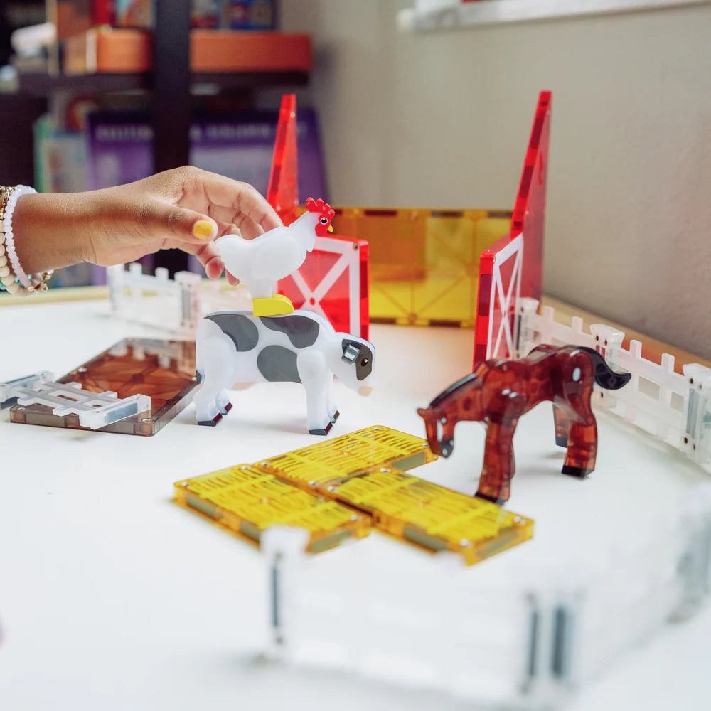 Magna-Tiles Farm Animals - 25 Piece Magnet Block Building Set
