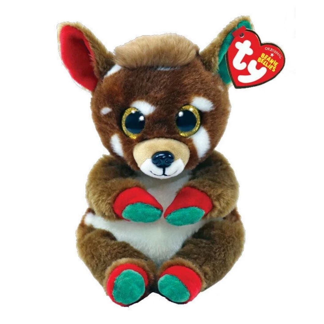 Ty Beanie Bellies 8 Inch Juno the Reindeer Christmas Plush Toy
