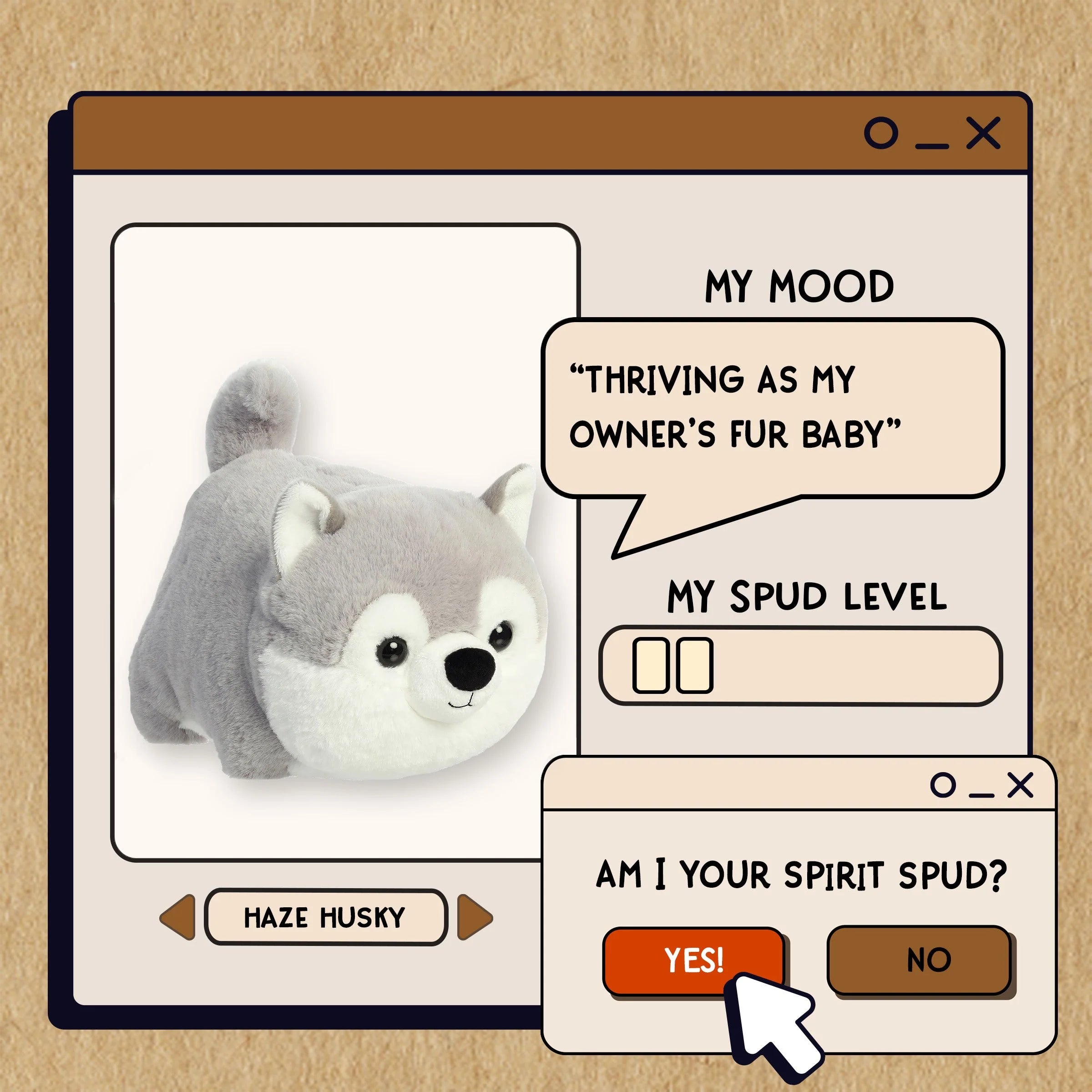 Aurora Plush Spudsters 10 Inch Haze Husky Plush Toy