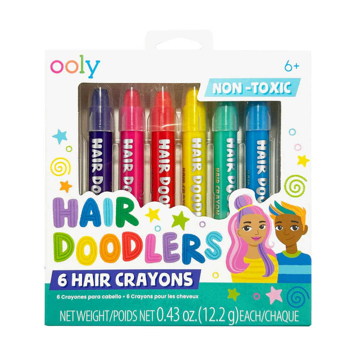Ooly Hair Doodlers: Hair Crayons (Set of 6)