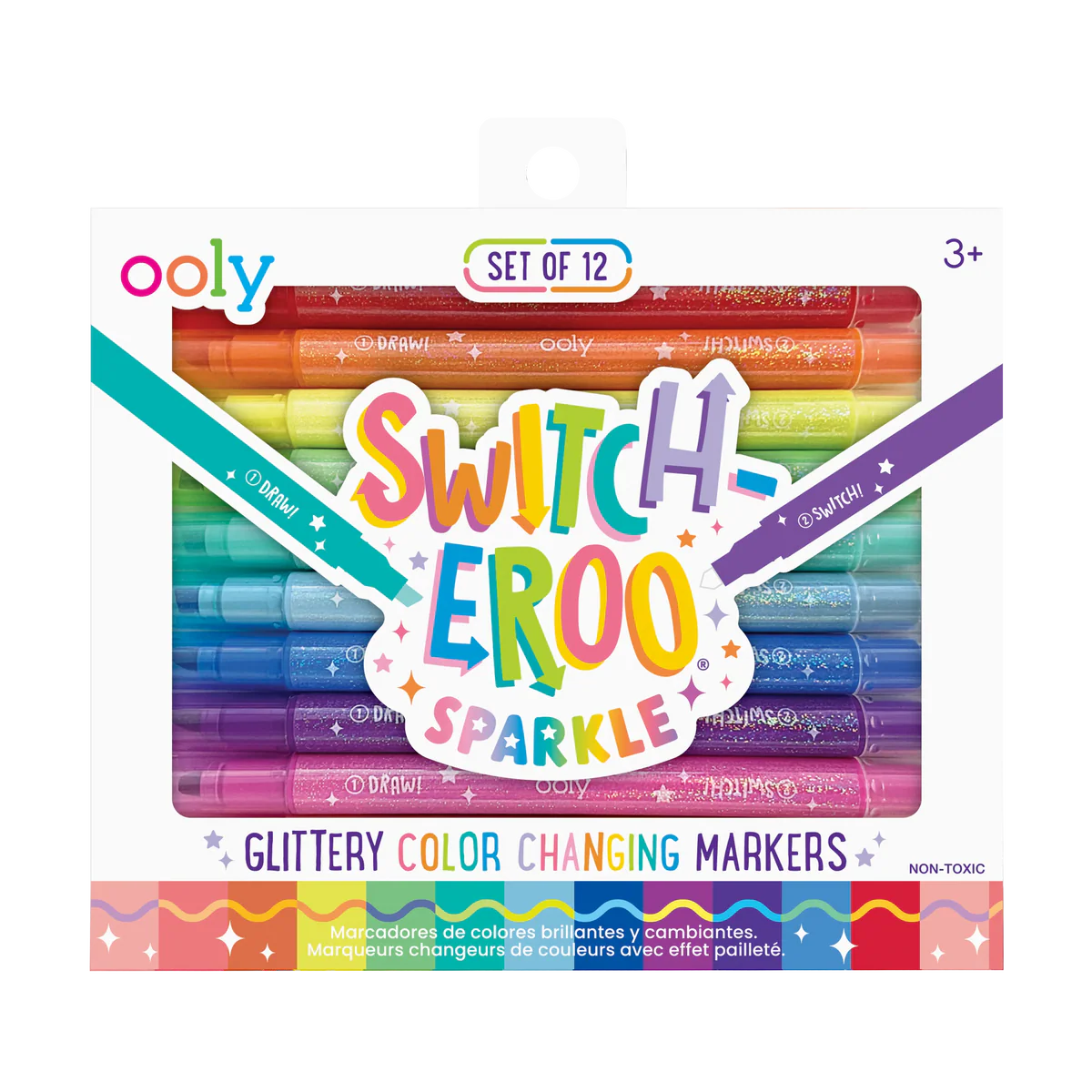 Ooly Switch-Eroo!: Sparkle Glittery Color Changing Markers (Set of 12)