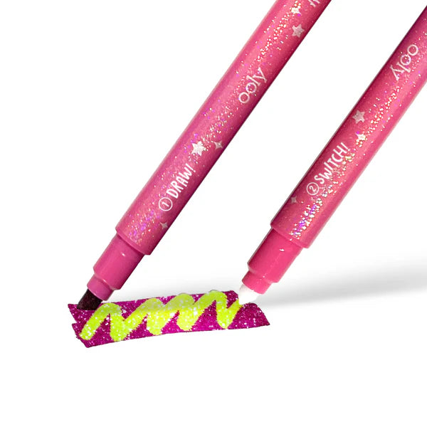 Ooly Switch-Eroo!: Sparkle Glittery Color Changing Markers (Set of 12)