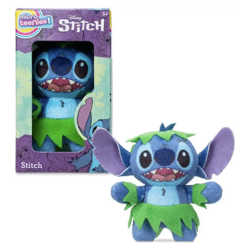 Disney Stitch 3 Inch Micro Teenies Plush Toy - Stitch with Grass Skirt