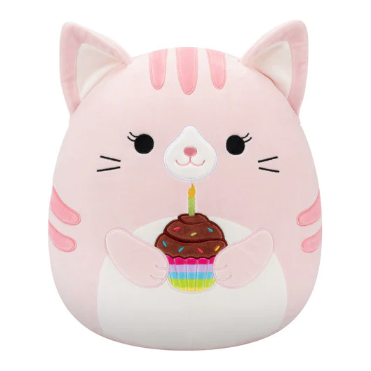 Squishmallow 5 Inch Laura the Cat with Cupcake Plush Toy