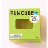 J'adore 2.5 Inch Fun Cube Squishy Fidget Sensory Toy - LIME