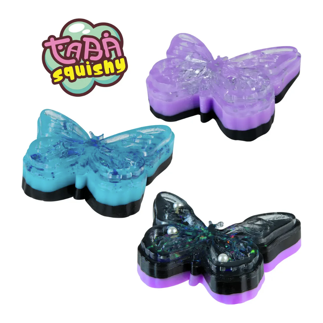 ORB Curiosities Taba-licious Glitter Butterflies Taba Squishy Sensory Toy - STYLES VARY