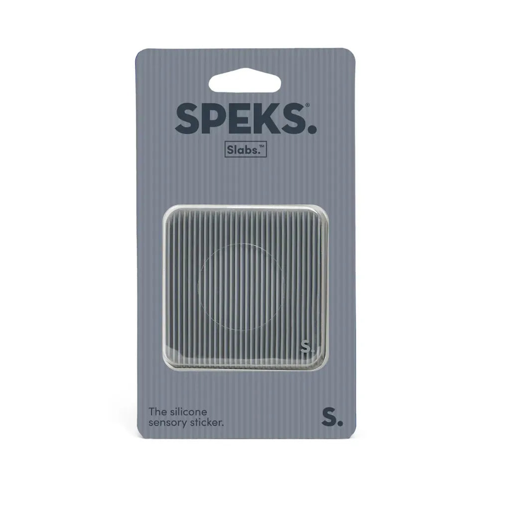 Speks Slabs Silicone Sensory Sticker - Groove Square Gray