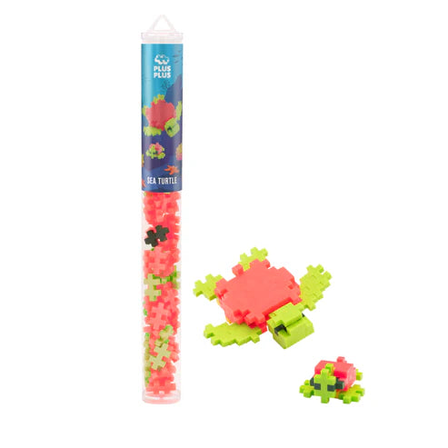 Plus Plus Tube Sea Turtle - 70 Piece Building Set