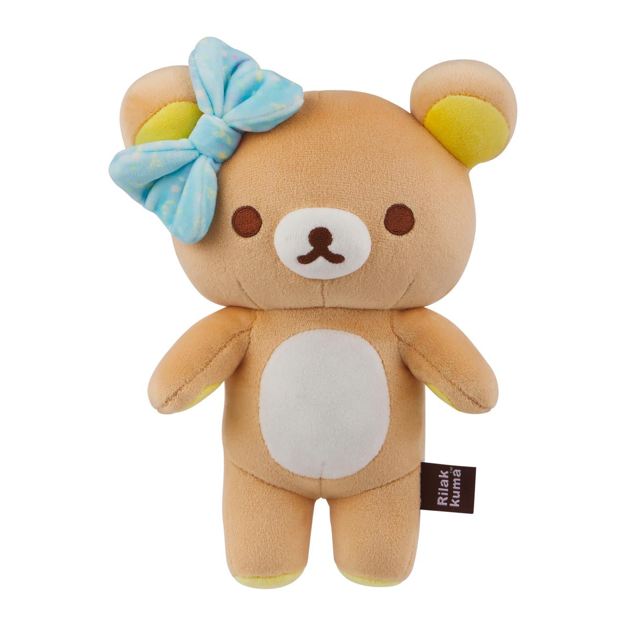 San-X Rilakkuma 8 Inch HappyForYou Mochi Plush Toy - BLUE BOW