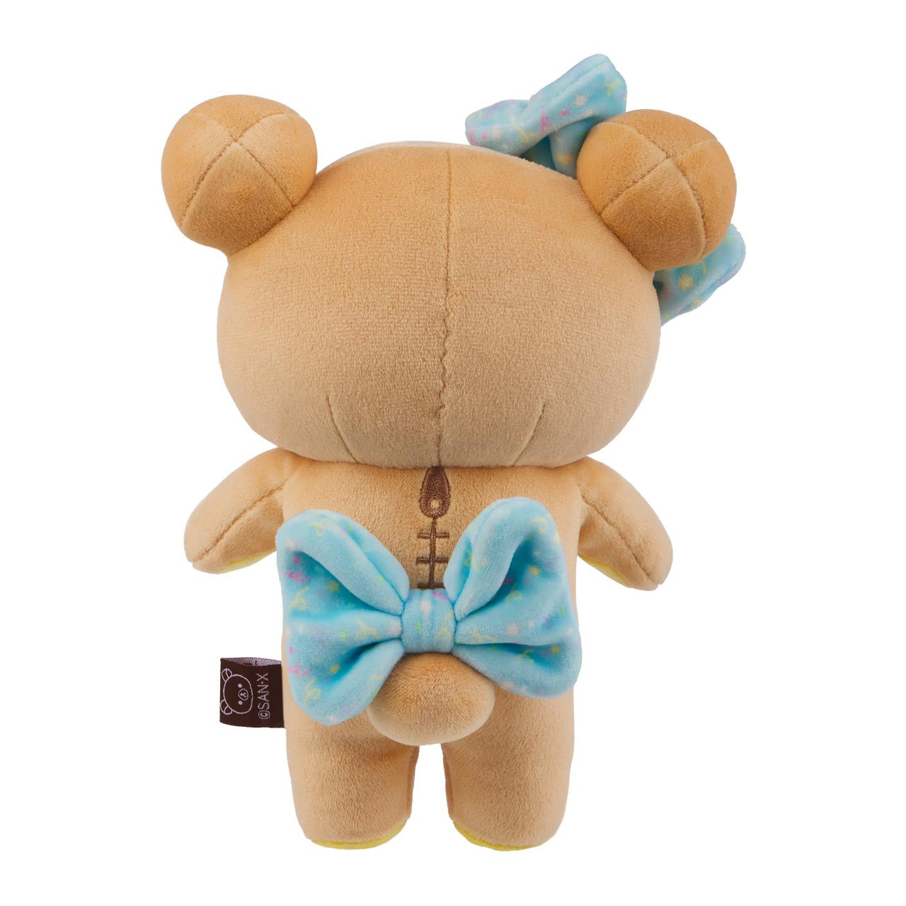 San-X Rilakkuma 8 Inch HappyForYou Mochi Plush Toy - BLUE BOW