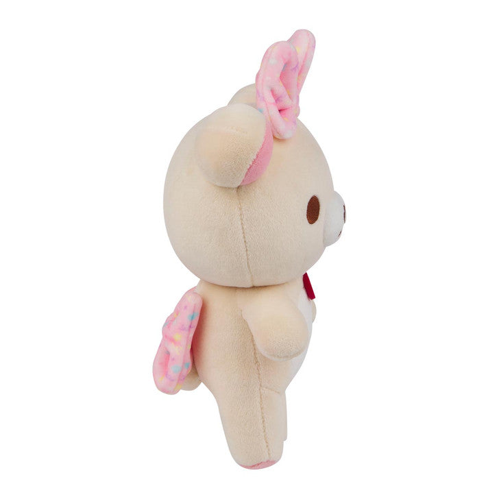 San-X Rilakkuma and Friends 8 Inch Korilakkuma HappyForYou Mochi Plush Toy - PINK BOW