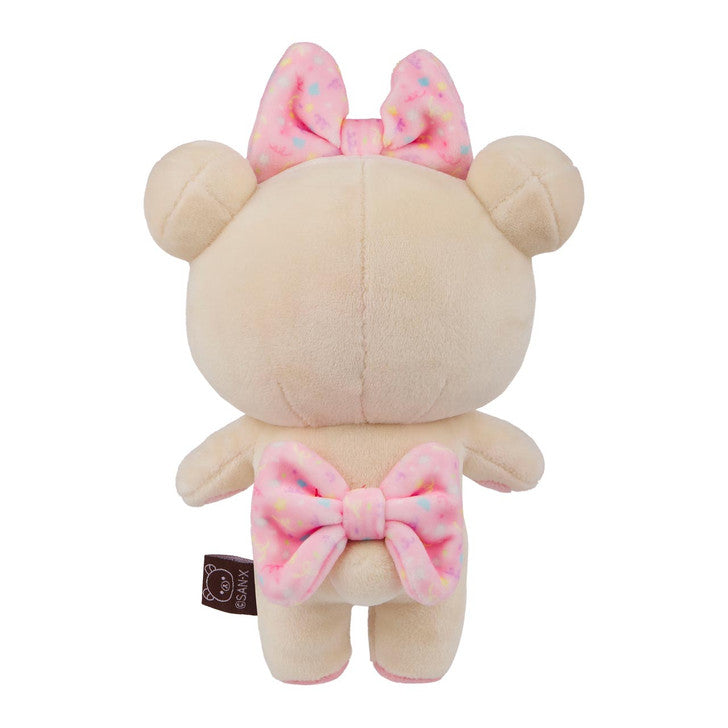 San-X Rilakkuma and Friends 8 Inch Korilakkuma HappyForYou Mochi Plush Toy - PINK BOW