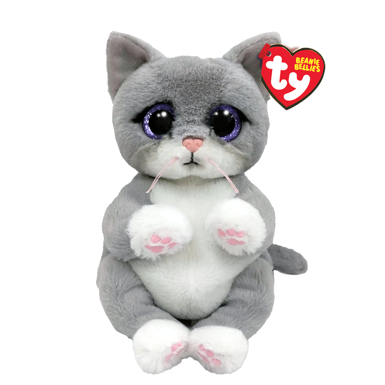 Ty Beanie Bellies 12 Inch Medium Morgan the Gray Cat Plush Toy