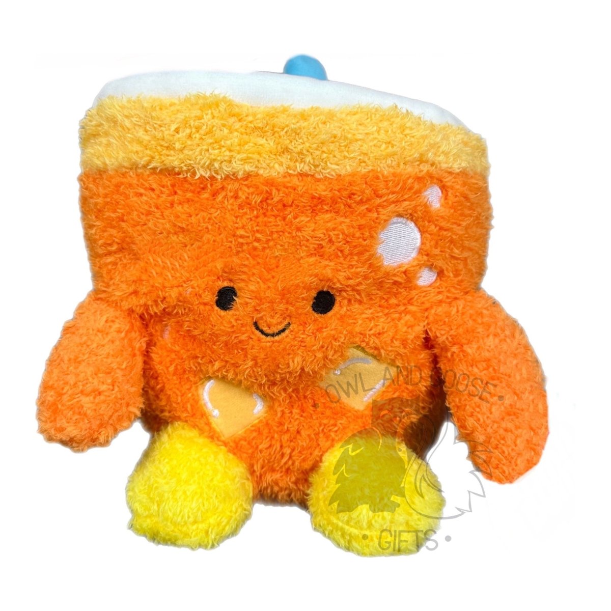 Bum Bumz 7.5 Inch Struan the Orange Drink Snack Bumz Plush Toy - Owl & Goose Gifts