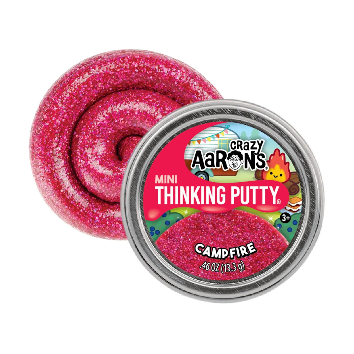 Crazy Aarons Campfire Mini 2 Inch Thinking Putty Tin - Owl & Goose Gifts