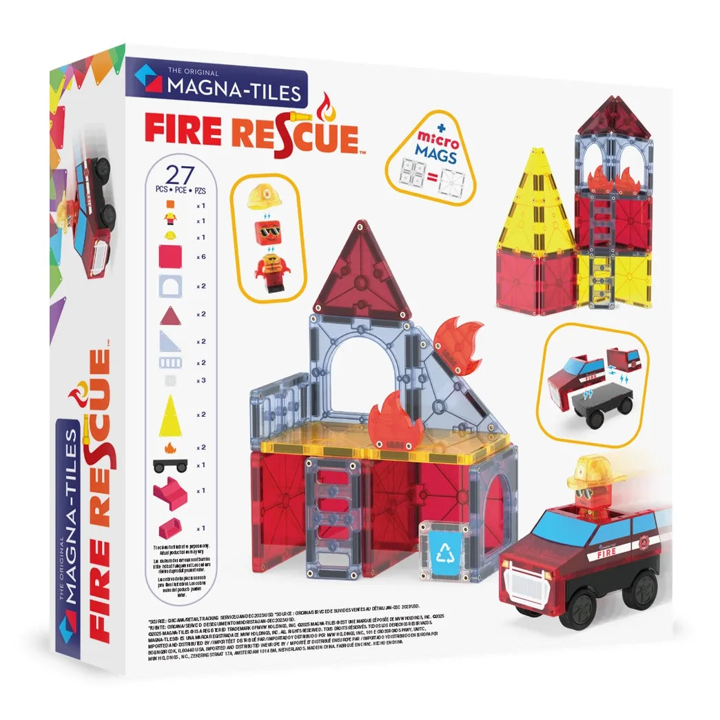 Magna-Tiles Fire Rescue - 27 Piece Magnet Block Building Set