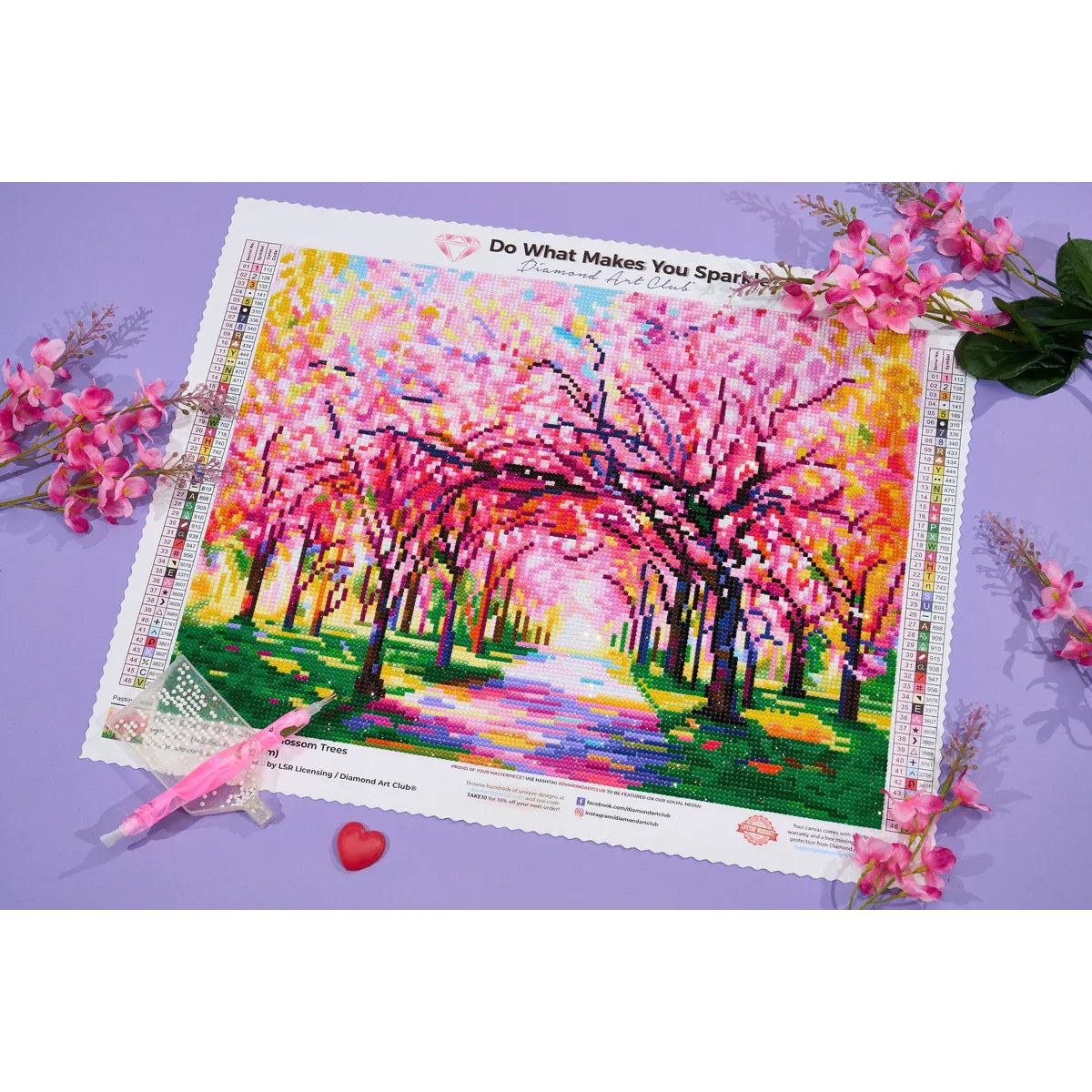 Diamond Art Club Cherry Blossom Trees Diamond Painting Kit